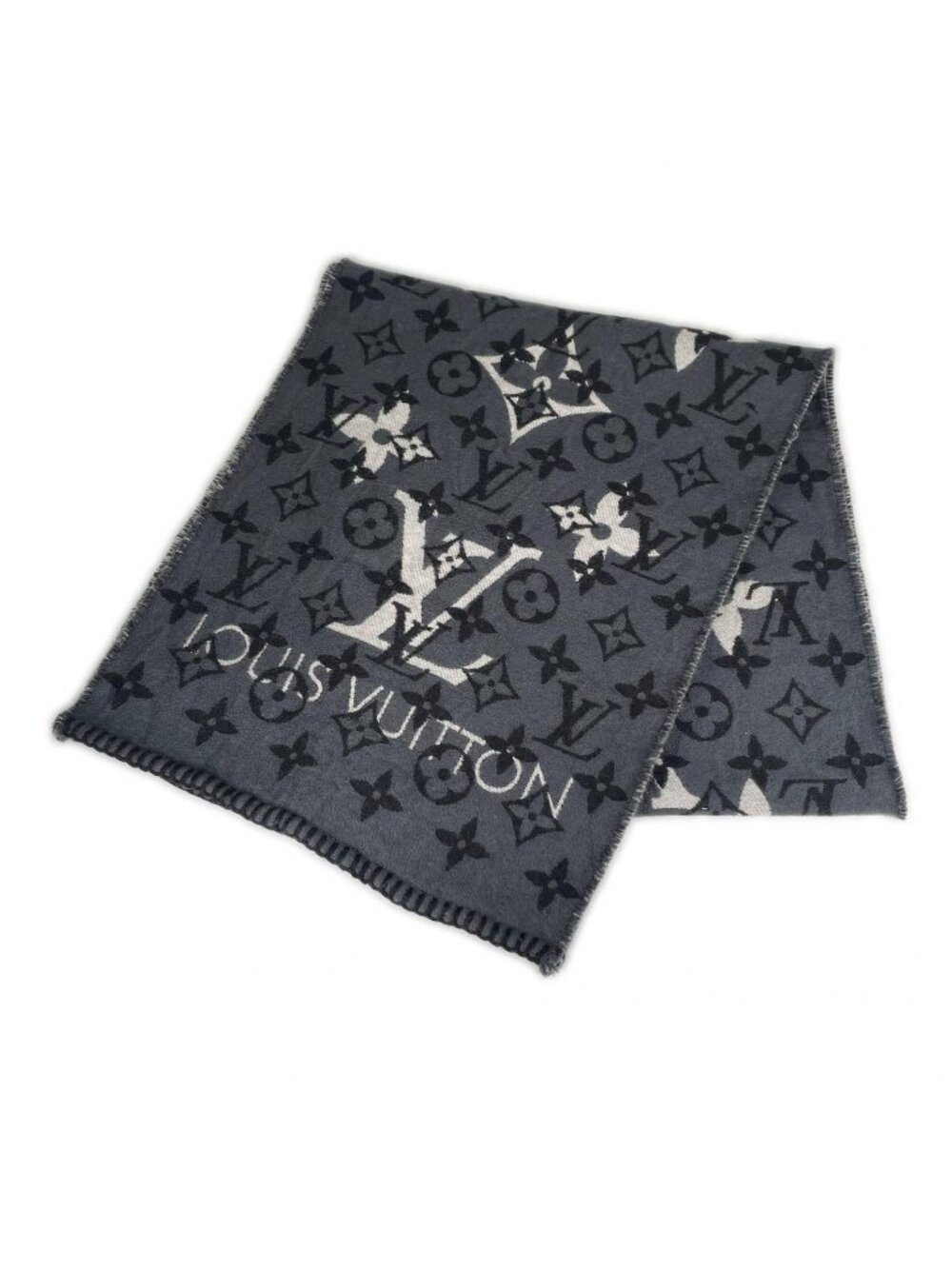 Louis Vuitton Echarpe All You Need AW Scarf Wool Silk Gray